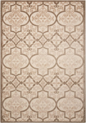 Homeroots 4' Cream Moroccan Area Rug - Stylish Indoor Outdoor Design For Living Spaces, Patios, And More! 8' X 11' Polypropylene 384771