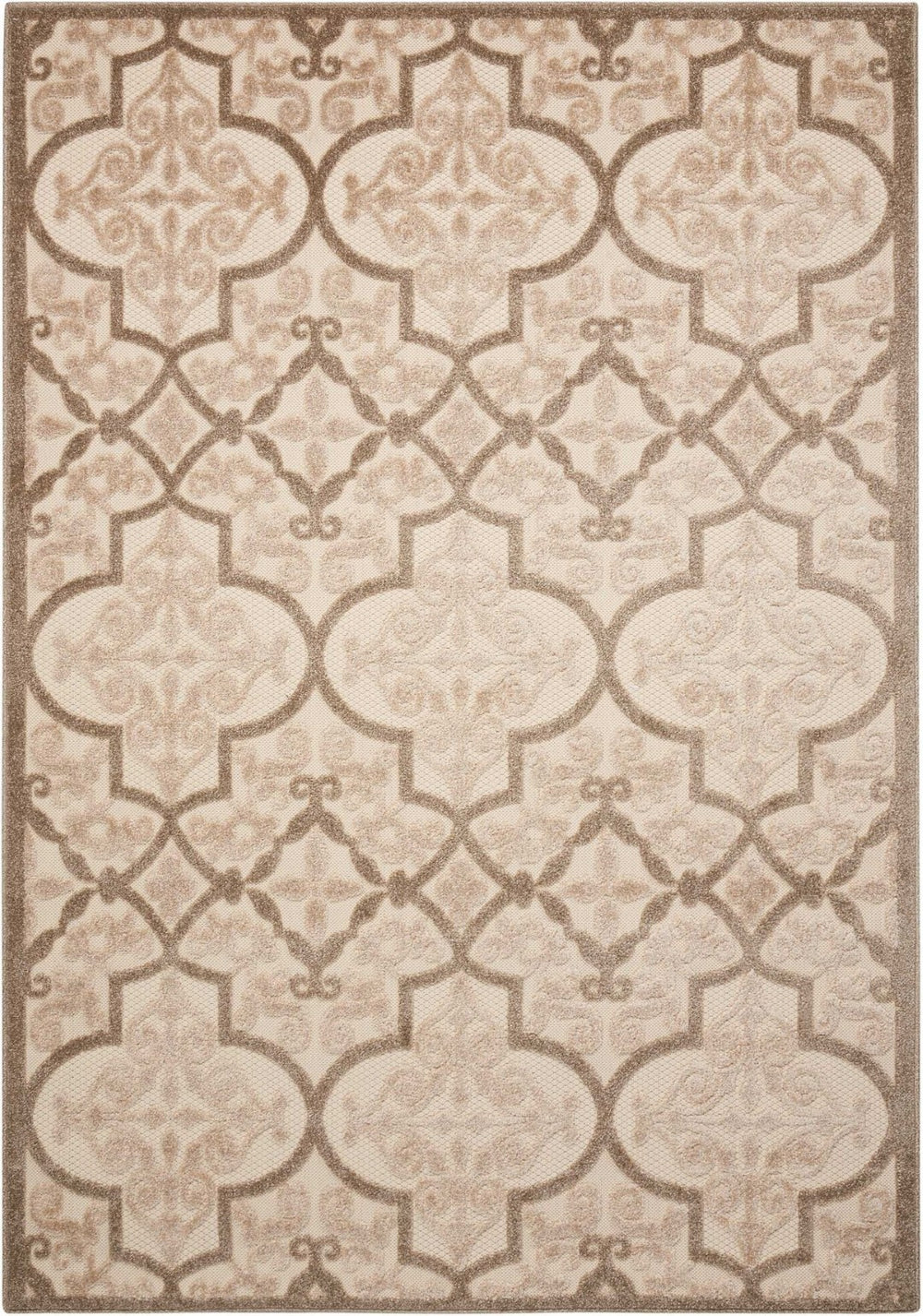 HomeRoots 5' Cream Moroccan Indoor Outdoor Area Rug for Timeless Style and Durability in Any Space 8' x 11' 384771