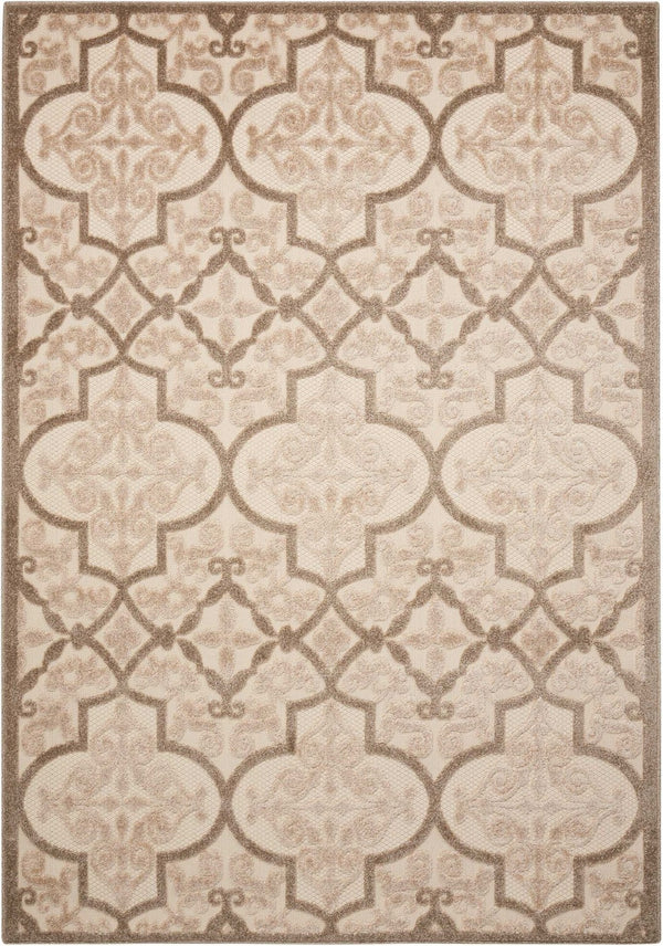 HomeRoots 5' Cream Moroccan Indoor Outdoor Area Rug for Timeless Style and Durability in Any Space 8' x 11' 384771