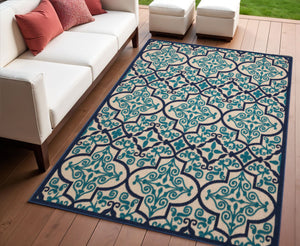 Homeroots 4' Cream Moroccan Area Rug - Stylish Indoor Outdoor Design For Living Spaces, Patios, And More! 4? X 6? Polypropylene 384774