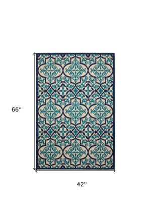 Homeroots 4' Cream Moroccan Area Rug - Stylish Indoor Outdoor Design For Living Spaces, Patios, And More! 4? X 6? Polypropylene 384774