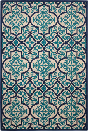 Homeroots 4' Cream Moroccan Area Rug - Stylish Indoor Outdoor Design For Living Spaces, Patios, And More! 5? X 8? Polypropylene 384777
