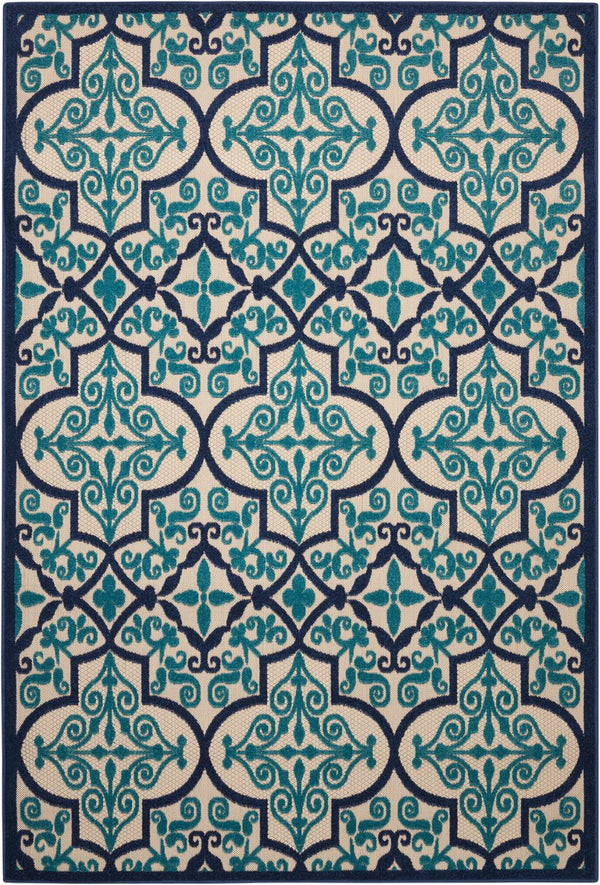 Homeroots 4' Cream Moroccan Area Rug - Stylish Indoor Outdoor Design For Living Spaces, Patios, And More! 5? X 8? Polypropylene 384777