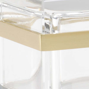 Chelsea House Rectangular Crystal Jewel Box With Antique Brass Trim, Claire Bell Designer Keepsake Storage, Compact Elegance 384778