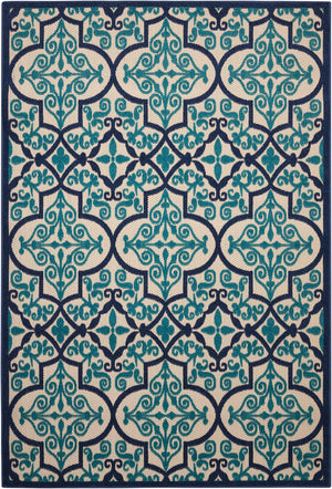 Homeroots 4' Cream Moroccan Area Rug - Stylish Indoor Outdoor Design For Living Spaces, Patios, And More! 8? X 11? Polypropylene 384779