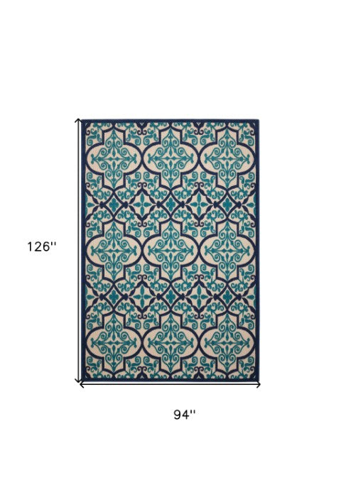 Homeroots 4' Cream Moroccan Area Rug - Stylish Indoor Outdoor Design For Living Spaces, Patios, And More! 8? X 11? Polypropylene 384779