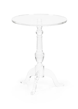 Chelsea House Acrylic Clear Pedestal Side Table — 23.5" H Sleek Modern Accent, Durable Uv-Resistant Design For Small Spaces 384787