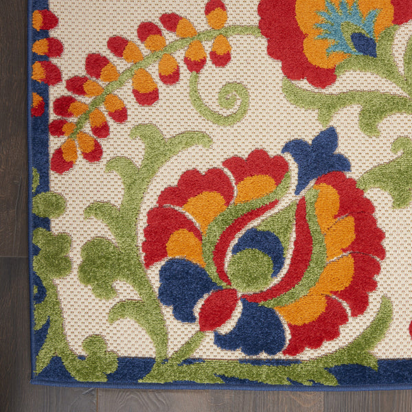 Homeroots 10' Green And Ivory Area Rug - Stylish Indoor Outdoor Decor, Durable, Easy Maintenance, Versatile Design 4' X 6' Polypropylene 384790