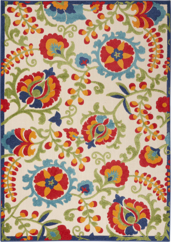 Homeroots 10' Green And Ivory Area Rug - Stylish Indoor Outdoor Decor, Durable, Easy Maintenance, Versatile Design 4' X 6' Polypropylene 384790