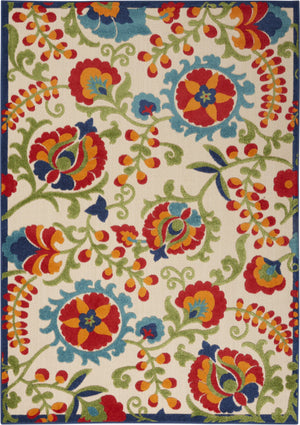 Homeroots 10' Green And Ivory Area Rug - Stylish Indoor Outdoor Decor, Durable, Easy Maintenance, Versatile Design 6'x9' Area Rug Polypropylene 384799