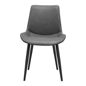 English Elm Grey PU Leather Dining Chair Set of 4 with Metal Legs — Modern Upholstered, Durable, Easy-Clean Seating for Kitchen, Restaurant, Living, Meeting Rooms T3967P384113