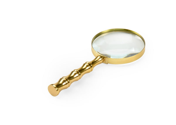 Chelsea House Bamboo Brass Magnifier By Elizabeth Wicker — Polished Brass Finish, Glass Lens, Decorative Desk Accent 384802