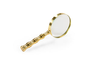 Chelsea House Bamboo Brass Magnifier By Elizabeth Wicker — Polished Brass Finish, Glass Lens, Decorative Desk Accent 384802