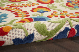 Homeroots 10' Green And Ivory Area Rug - Stylish Indoor Outdoor Decor, Durable, Easy Maintenance, Versatile Design 8' Round Area Rug Polypropylene 384804