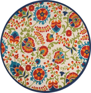 Homeroots 10' Green And Ivory Area Rug - Stylish Indoor Outdoor Decor, Durable, Easy Maintenance, Versatile Design 8' Round Area Rug Polypropylene 384804