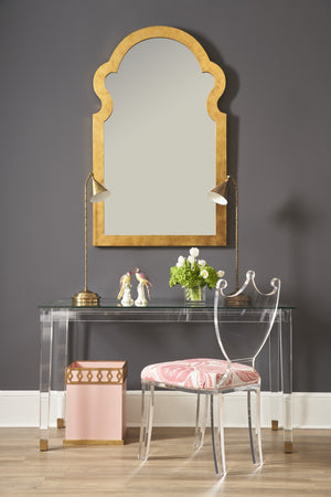 Chelsea House Regency Clear Hall Chair – Crystal Acrylic Regency Silhouette With Muslin Seat, Stackable Elegance 384808