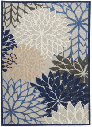 HomeRoots 6' Blue and Gray Area Rug – Stylish Indoor Outdoor Design, Durable, Low-Maintenance, Versatile Use 6?x9? 384822