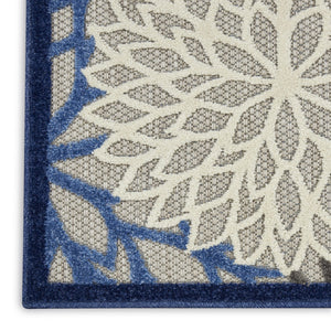 HomeRoots 6' Blue and Gray Area Rug – Stylish Indoor Outdoor Design, Durable, Low-Maintenance, Versatile Use 6?x9? 384822
