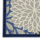 Homeroots 8' X 11' Blue And Gray Floral Indoor Outdoor Area Rug  Polypropylene 384824