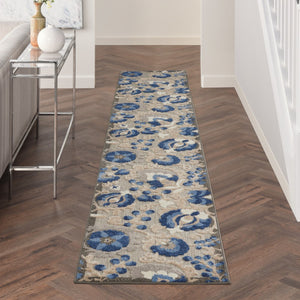 Homeroots 10' Blue And Gray Indoor Outdoor Area Rug – Durable, Stylish, And Easy To Maintain For Any Space 12' Runner Rug Polypropylene 384855