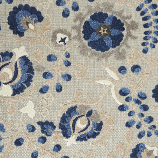 Homeroots 10' Blue And Gray Indoor Outdoor Area Rug – Durable, Stylish, And Easy To Maintain For Any Space 6'x9' Area Rug Polypropylene 384861