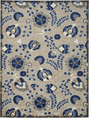 Homeroots 10' Blue And Gray Indoor Outdoor Area Rug – Durable, Stylish, And Easy To Maintain For Any Space 8'x11' Area Rug Polypropylene 384863