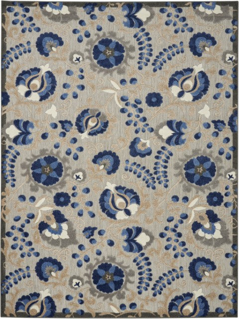 Homeroots 10' Blue And Gray Indoor Outdoor Area Rug – Durable, Stylish, And Easy To Maintain For Any Space 8'x11' Area Rug Polypropylene 384863