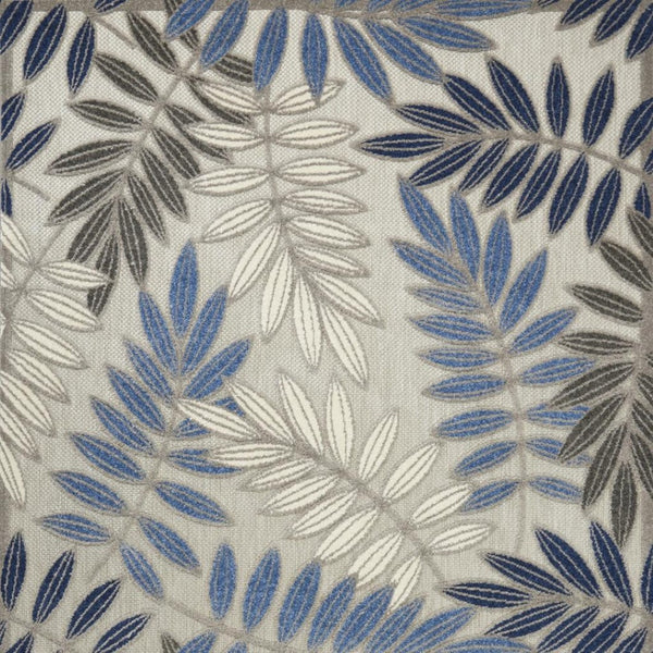 HomeRoots 5' Blue and Gray Floral Area Rug - Durable Indoor Outdoor Comfort for Stylish Living Spaces 5' x 8' 384871