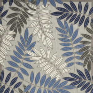 HomeRoots 5' Blue and Gray Floral Area Rug - Durable Indoor Outdoor Comfort for Stylish Living Spaces 6' x 9' 384873