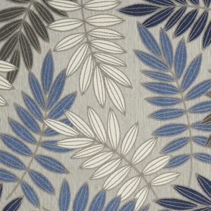 HomeRoots 5' Blue and Gray Floral Area Rug - Durable Indoor Outdoor Comfort for Stylish Living Spaces 8' x 11' 384875