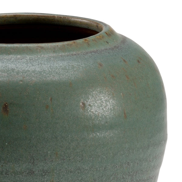 Chelsea House Japanese Hand-Finished Green Planter With Antique Moss Glaze — Ceramic Accent For Succulents, 11" H 384897