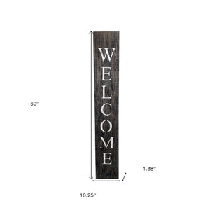 Homeroots 5' Rustic Black And White Front Porch Welcome Sign  Wood 384911