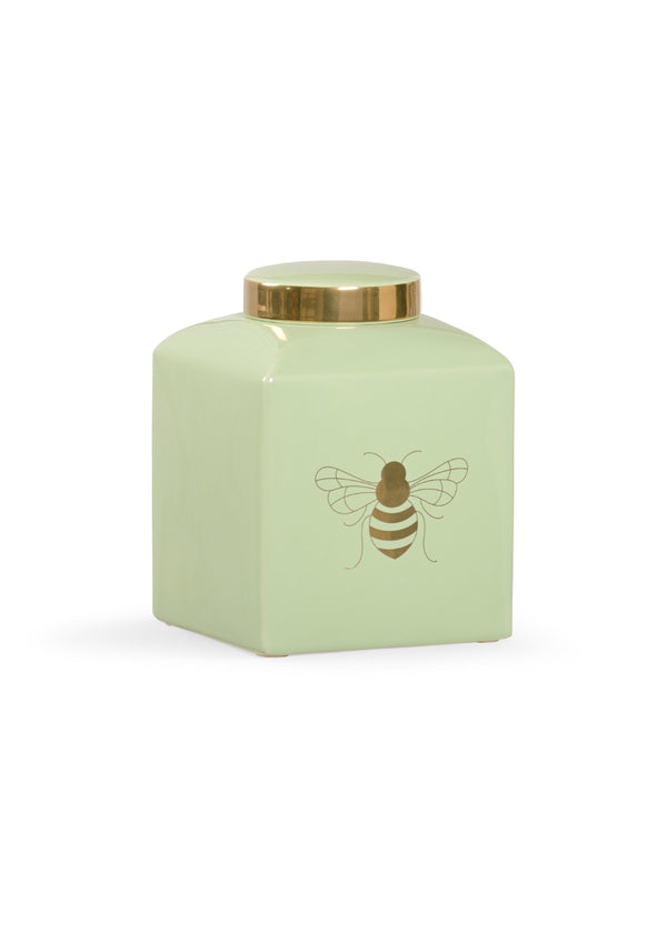 Chelsea House Bee Gracious Ginger Jar By Shayla Copas — Pistachio Glaze With Metallic Gold Bee, Petite 9.5" Accent Piece 384912