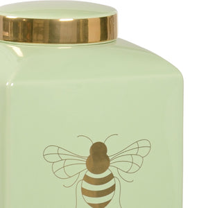 Chelsea House Bee Gracious Ginger Jar By Shayla Copas — Pistachio Glaze With Metallic Gold Bee, Petite 9.5" Accent Piece 384912
