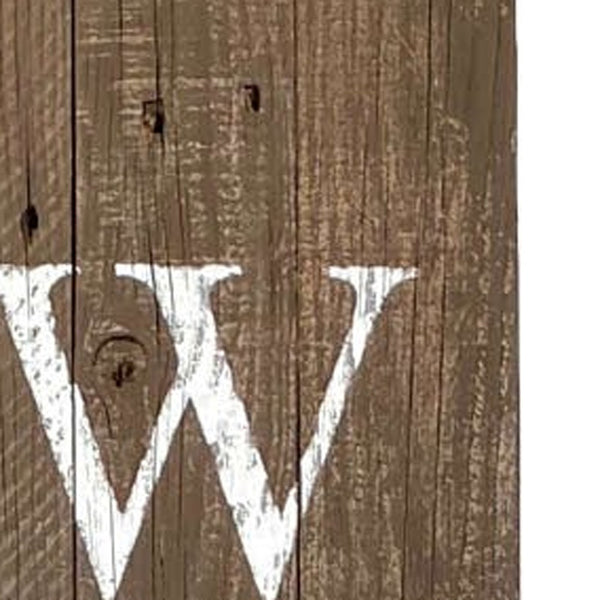 Homeroots 5' Rustic Espresso Brown And White Front Porch Welcome Sign  Wood 384913