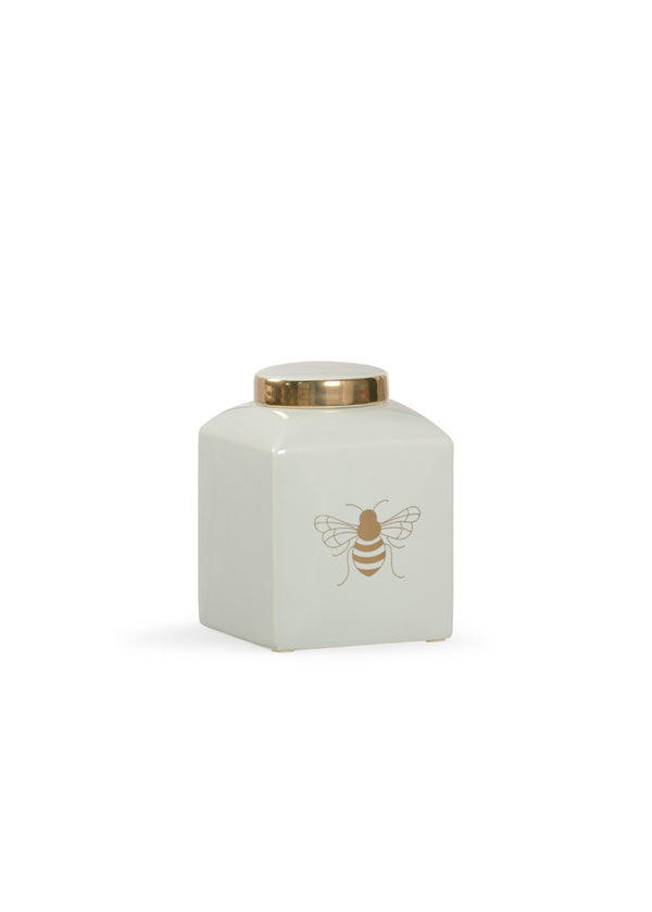 Chelsea House Bee Mini Ginger Jar With Satin Gold Bee Accent By Frostworks — Mint Ceramic Decor For Tables, Gifts 384916