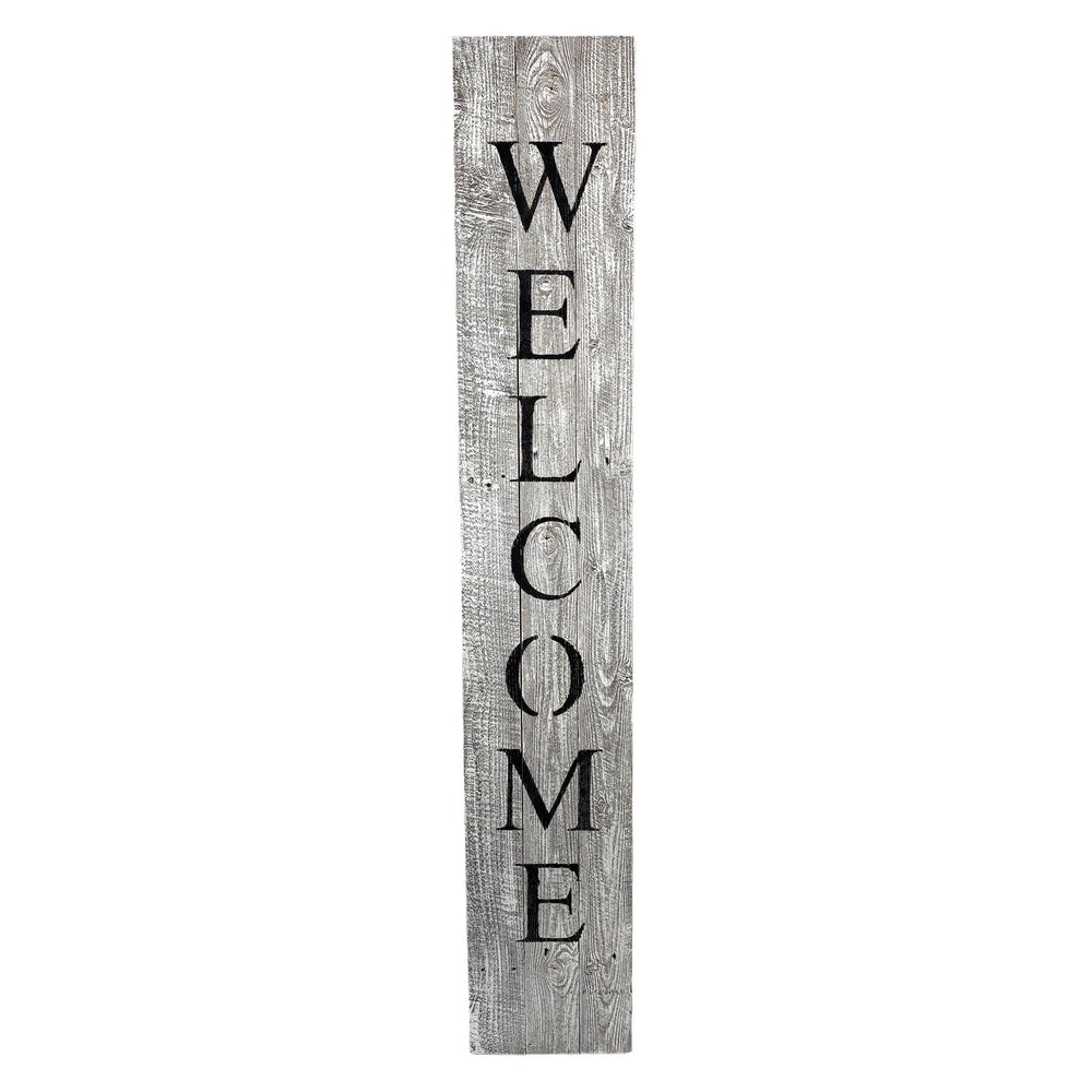 Homeroots Rustic White Wash Front Porch Welcome Sign  Wood 384916