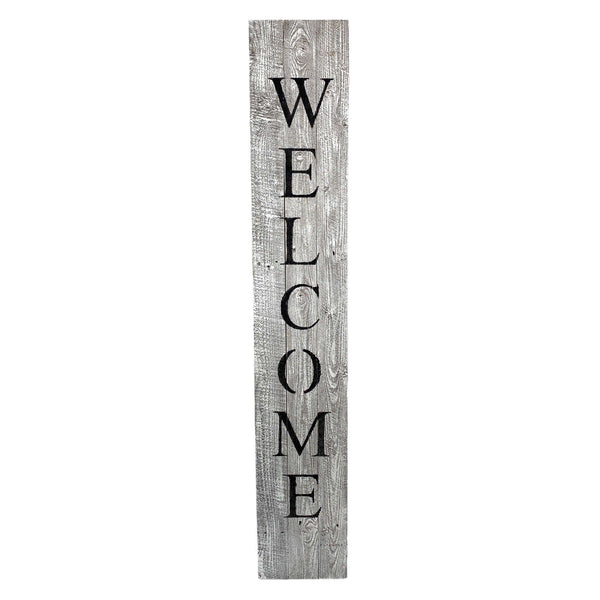 Homeroots Rustic White Wash Front Porch Welcome Sign  Wood 384916