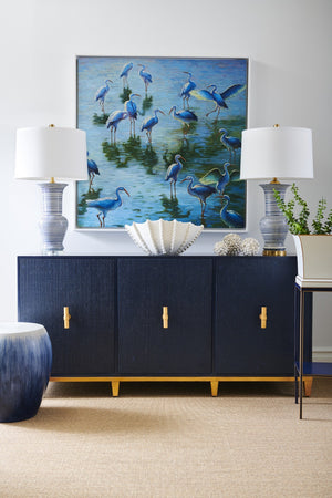 Chelsea House Alexander Monet-Inspired Garden Seat By Shayla Copas – Blue/White Glazed Ceramic Stool, Portable Accent Table 384924