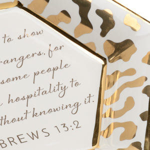 Chelsea House Honeycomb Hexagon Plate With Gold Jungle Border & Inspirational Verse By Shayla Copas — Gift Art 384939