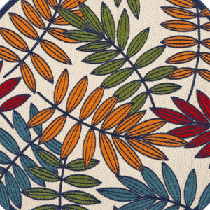 Homeroots 10' Ivory And Blue Floral Indoor Outdoor Area Rug - Perfect For Living Spaces, Patios, And More! 5? Round Polypropylene 384944