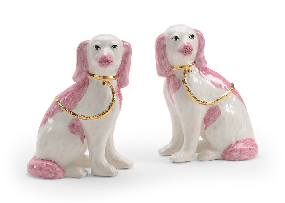 Chelsea House Roxie Staffordshire-Inspired Dog Pair By Shayla Copas — Decorative Mantel Figurines With Gold Accents 384946