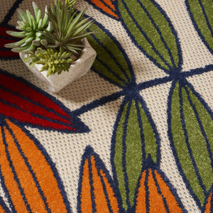 Homeroots 10' Ivory And Blue Floral Indoor Outdoor Area Rug - Perfect For Living Spaces, Patios, And More! 8?X 11? Polypropylene 384947