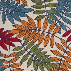 HomeRoots 5' Ivory and Blue Floral Area Rug - Durable Indoor Outdoor Design for Timeless Elegance and Comfort 8?x 11? Multicolored Leaves 384947