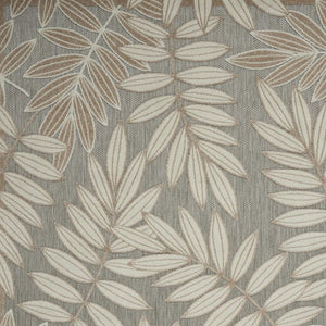 HomeRoots 5' Durable Botanical Leaves Area Rug - Stylish Beige, Gray & Ivory Design for Indoor & Outdoor Use 5' X 8' 384956