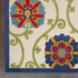 HomeRoots 6' Blue and Gray Area Rug – Stylish Indoor Outdoor Design, Durable, Low-Maintenance, Versatile Use 6?x9? 384975