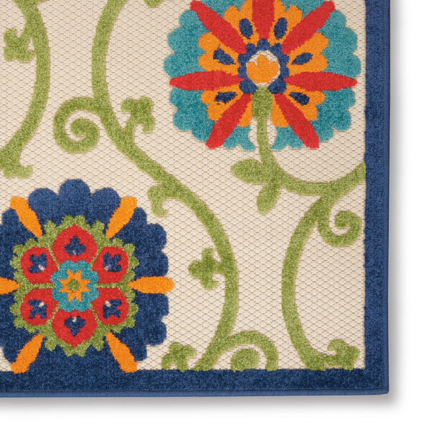 HomeRoots 6' Blue and Gray Area Rug – Stylish Indoor Outdoor Design, Durable, Low-Maintenance, Versatile Use 6?x9? 384975