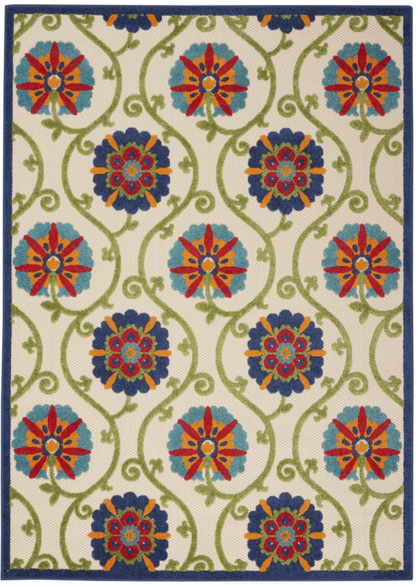 HomeRoots 6' Blue and Gray Area Rug – Stylish Indoor Outdoor Design, Durable, Low-Maintenance, Versatile Use 6?x9? 384975