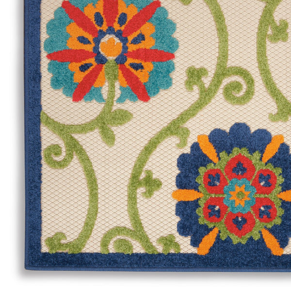 HomeRoots 6' Blue and Gray Area Rug – Stylish Indoor Outdoor Design, Durable, Low-Maintenance, Versatile Use 6?x9? 384975