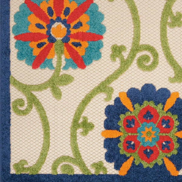 HomeRoots 6' Blue and Gray Area Rug – Stylish Indoor Outdoor Design, Durable, Low-Maintenance, Versatile Use 6?x9? 384975